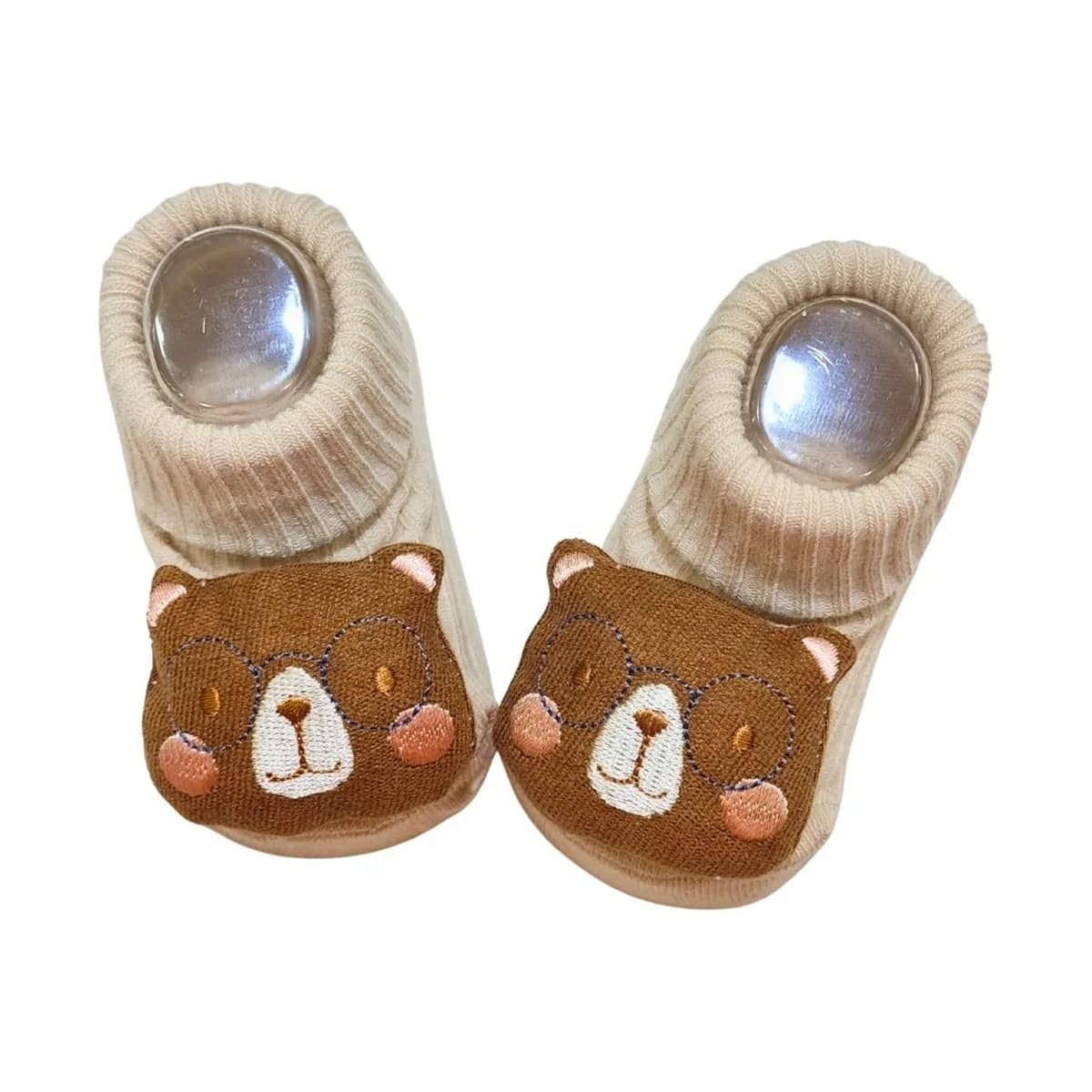 3D Teddy Face Baby Sock Booties