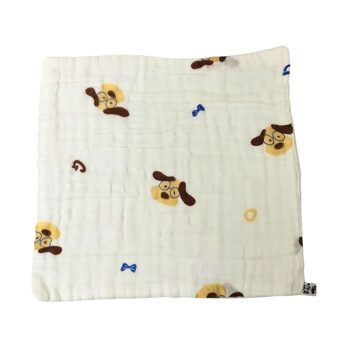 6-Layer Muslin Baby Washcloth – Puppy Print