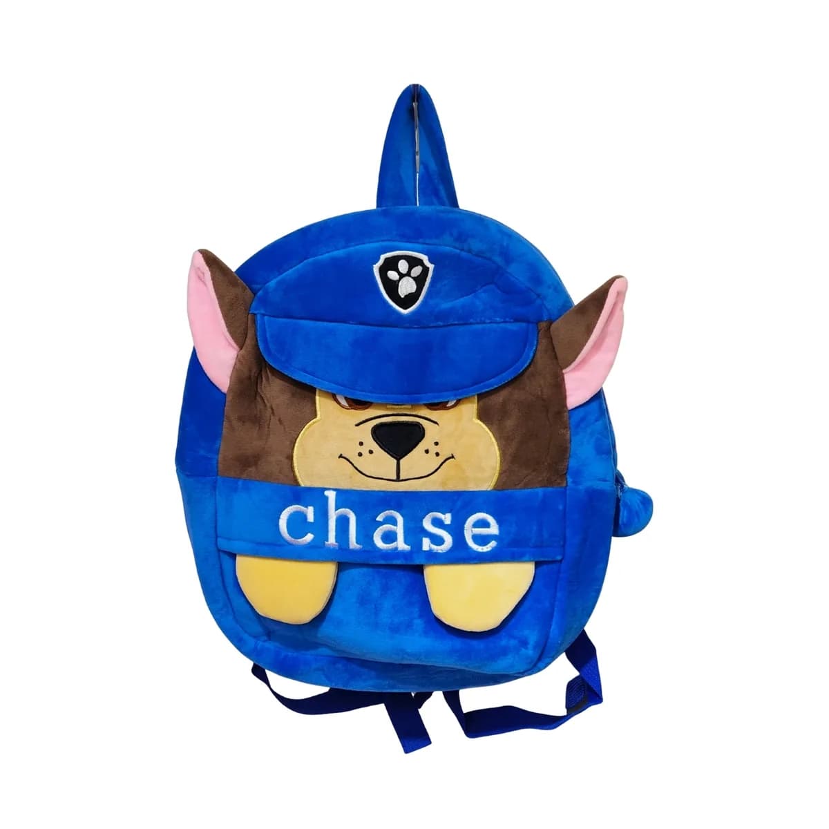 Blue Police-Pup Plush Kids Backpack