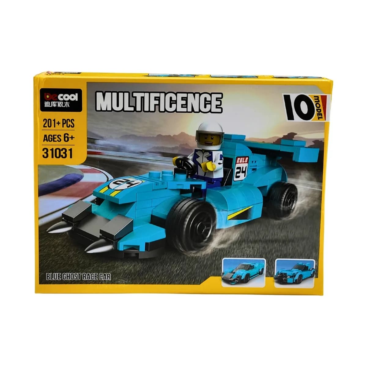 Decool Multificence 10-in-1 Blue Ghost Race Car (201+ pcs)