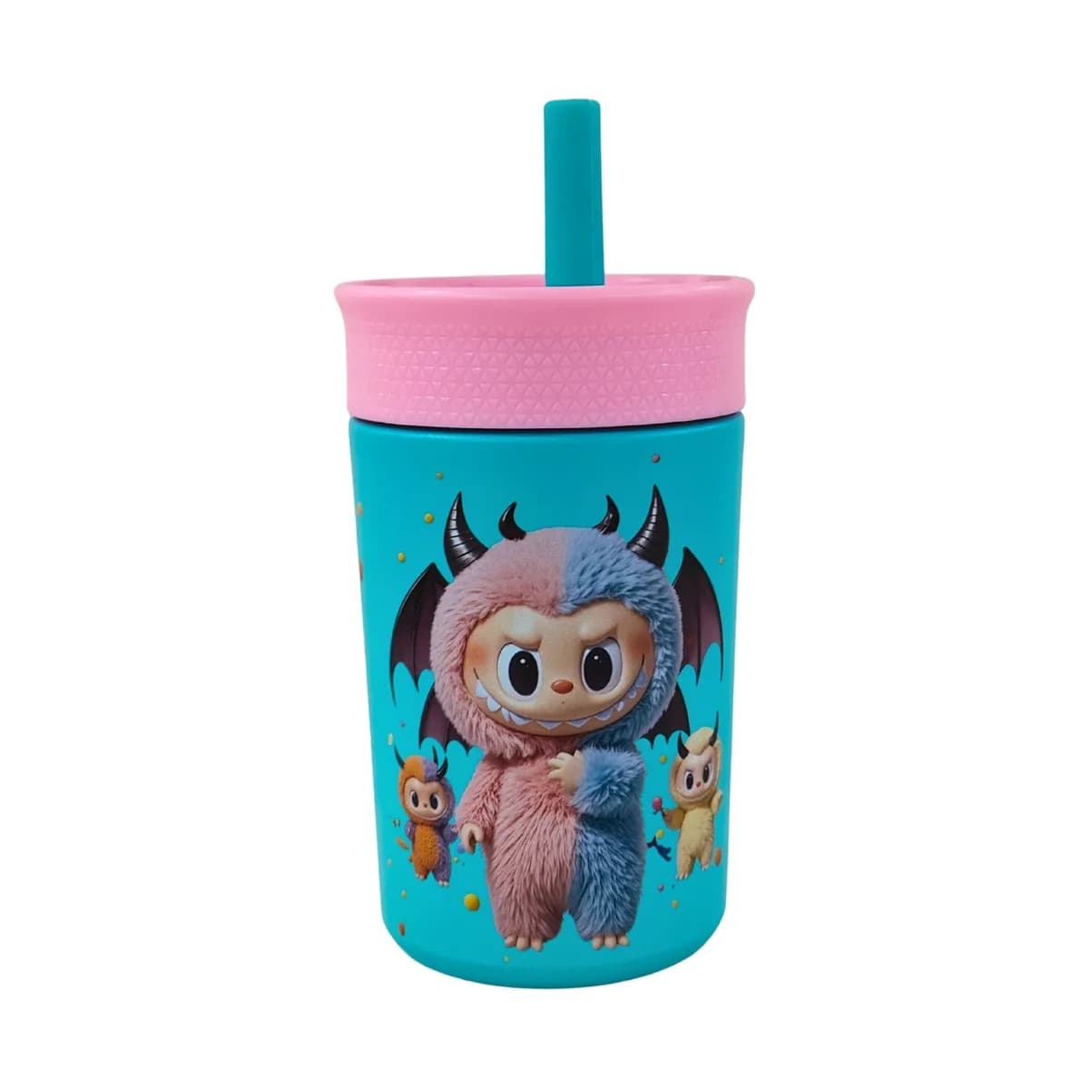 Little Monster Print Kids Tumbler with Straw