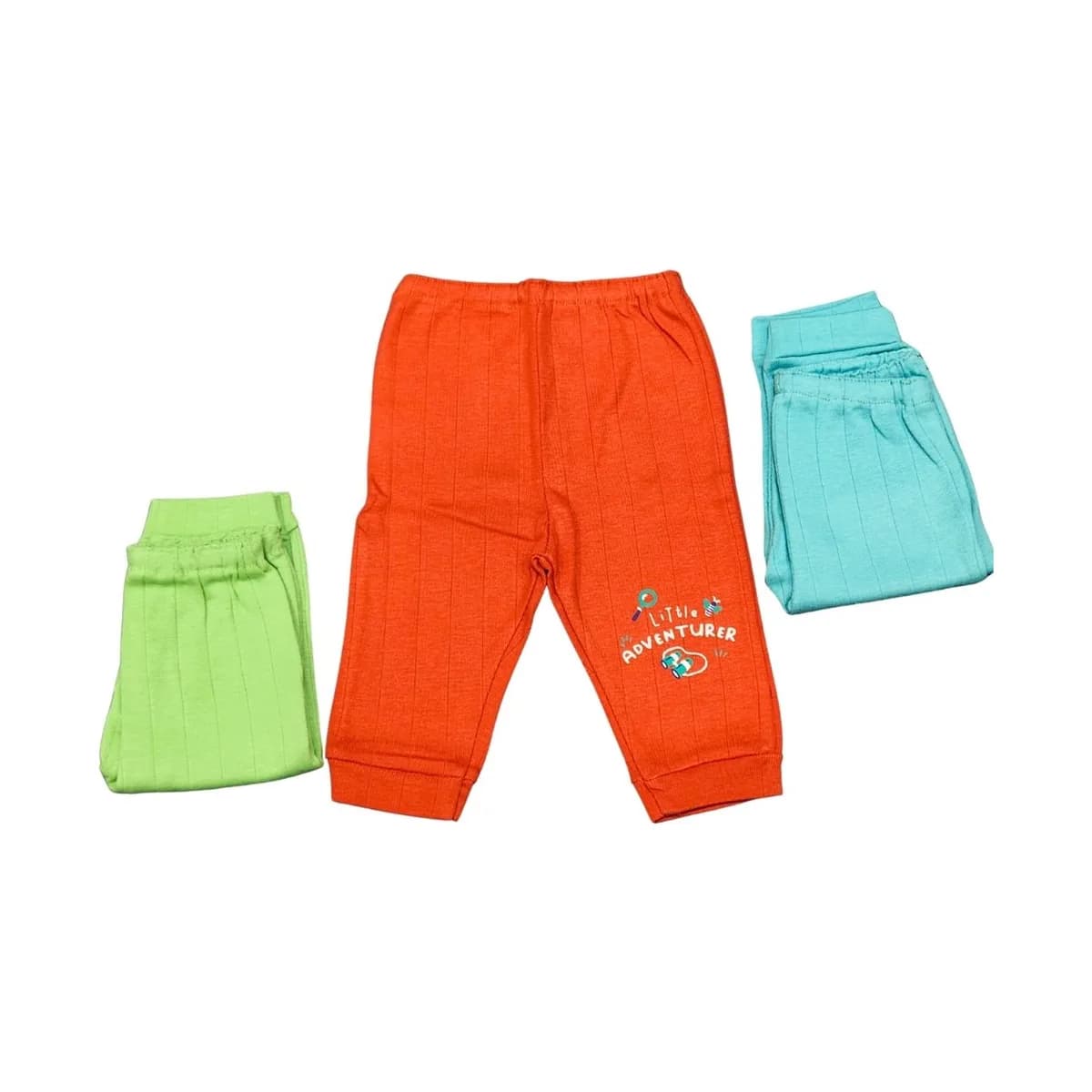 Ribbed Cotton Baby Pants – Pack of 3