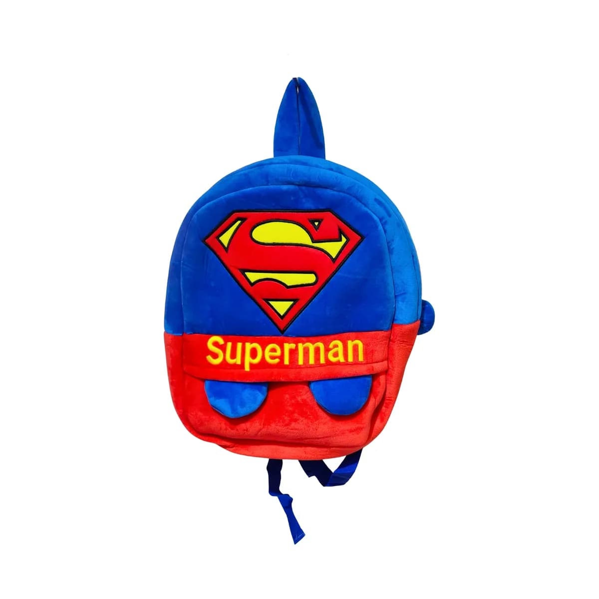 Superhero Plush Kids Backpack – Blue & Red